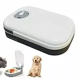 Futterautomat Katze, Einzelmahlzeit-Timer, Katzenfutter Automat, Futterspender Katze für Nass und Trockenfutter, Kann Eisbeutel Legen, Nassfutterautomat für Katzen, für Katzen und Kleine Hunde, Weiß