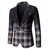 DOExert Formelle Jacken für Herren, schmale Passform, Karierte Anzugjacke, Farbverlauf, Frack, lässiger Anzug, Blazer, EIN Knopf, hässliche Weihnachten