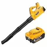 Akku-Laubbläser mit 6 Geschwindigkeitsstufen für Dewalt 18V–inklusive 5,5Ah-Hochleistungsakku, starker Luftstrom für die Garten- und Rasenpflege, zum Wegblasen von Laub und Schnee, zum Trocknen de