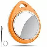 QCOQ Tracker Tag, Smart KeyFinder Tag Kompatibel mit Apple Wo ist? APP (iOS NUR), Austauschbarer Akku, Orange