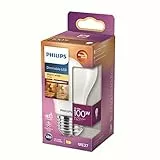 PHILIPS Lighting LED Classic E27 Filament Lampe Warm Glow (100 W), matte, dimmbare LED Lampe mit warmweißem Licht, energiesparende E27 Lampe mit langer Nutzlebensdauer, Weiß