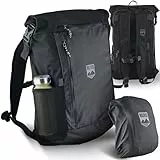 RUVO® Premium Rucksack I Rolltop Rucksack 26 Liter bis 34 Liter Stauraum, wasserfest & robuster Verarbeitung I Tagesrucksäcke für Arbeit, Reisen & Freizeit