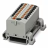 PHOENIX CONTACT PTFIX 6/18X2,5-NS35A GY Verteilerblock, Block mit waagerechter Ausrichtung und integrierter Einspeisung, 690 V, 24 A, Anzahl der Anschlüsse 19, Querschnitt 0,14 mm²-4 mm²