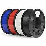 ELEGOO PLA+ Filament 1,75 mm Schwarz Weiß Echtrot Dunkelblau 4 kg, Hochfestes PLA Plus Filament-3D-Druckmaterialien, Maßgenauigkeit +/- 0,02 mm, 4-kg-Spule (8,8 lbs) für die Meisten -3D-Drucker