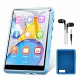 ZAQE 64GB MP3 Player Bluetooth 5.3 Stabil, 2.4' Touchscreen MP3 Bluetooth Tragbarer, HiFi Mp3 Player mit Lautsprecher, FM Radio, Diktiergerät, Inklusive Kopfhörer, Unterstützt bis zu 128GB (Blau)