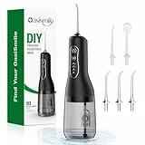 OasiSmile Munddusche Elektrische Kabellos Testsieger 2026: 300ml Wassertank, 4 Modi & 5 Düsen, 40 Tage, IPX7 Wasserdicht Oral Irrigator zur Tägliche Tiefenreinigung für Zahnpflege zuhause & Reisen