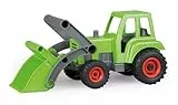 Lena 04213 EcoActives Traktor mit Frontlader, Nutzfahrzeug ca. 35 cm, robuster grüner Trecker mit Schaufel, natürlicher Holzgeruch durch ökologischen Holzanteil, Spielfahrzeug für Kinder ab 2 Jahre