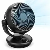 GuKKK Ventilator Leise, Tischventilator, Luftzirkulator Starkem Luftstrom und 3 Geschwindigkeiten, 70° Auto 100° Manuell oszillierend, 3D Turbo Ventilatoren für Büro, Schlafzimmer, Wohnzimmer