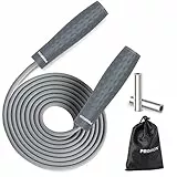 PROIRON Adult gewichtetes Springseil, dickes 7mm Springseil und einstellbares Griffgewicht. Anti-Rutsch-Silikon-Griffe.