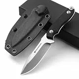 DRACHENADER Messer outdoor klein D2 Stahl Full tang Jagdmesser kleines feststehendes messer Gürtelmesser klein EDC, Zweihandmesser 9cm