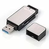 Hama USB 3.0 Kartenleser mit Aluminiumgehäuse (SD, SDHC, SDXC, microSD/microSDHC/microSDXC, Kartenlesegerät) Silber