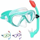 Schnorchelset Kinder, Taucherbrille Kinder mit Schnorchel Anti Leck Anti Fog HD Tauchmasken Dry Schnorchel für 4-13 Jahren Jungen Mädchen