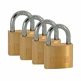 Kasp Vorhängeschloss, Messing 4-er Pack, 40 mm, gleichschließend Serie 120, gold, K12040D4