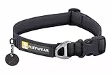 Ruffwear Front Range-Halsband, Hundehalsband mit V-Ring, längenverstellbares Haustier-Hundehalsband, bequemer weicher Stoff, Haustierhalsband mit Hundeleinen-Befestigungsring, Basalt Gray 14'-20'