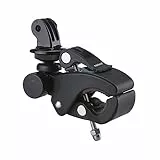 Mantona Klemmhalterung XL (für GoPro Hero 11 10 9 8 7 6 5 4 3+, Session und andere kompatible Action Cams, sehr stabile Klemme für Rohre und Stativbeine, mit 1/4 Zoll Anschluss)