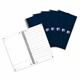 Oxford Task Manager, To-Do-Listen-Notizbuch, Spiralbindung, 460 Seiten, blau, 5 Stück