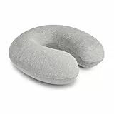 Amazon Basics Halbkreisförmig Nackenkissen aus Memoryschaumstoff, Grau