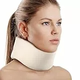 Cozyhealth Nackenstütze aus weichem Schaumstoff, universelle Halskrause, verstellbare Nackenstütze zum Schlafen, lindert Nackenschmerzen und Wirbelsäulendruck (weiß, 7,6 cm tiefer Kragen, M)