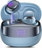 DUSONLAP Bluetooth Kopfhörer, Mini In Ear Kopfhörer Kabellos Bluetooth 5.4 HiFi Immersiv Sound, 47Std Spielzeit Schlafkopfhörer mit Passiver Geräuschmaskierung, LED-Anzeige Earbuds für Schlaf Blau
