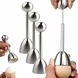 Changtai Eierköpfer Eieröffner aus Edelstahl, Eier Cutter Eierschal Abscheiderentferner, Eier Cracker für Weiche Und Hartgekochte Eier Oder Rohe Eier, für Küche, Esszimmer, Bar (3PC)