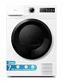 Midea MD11EH70BD Wärmepumpentrockner, 7 kg, Energieklasse D, Schnelltrocknen 35', HealthGuard, Sensor-Trocknung, Auffrischen,Knitterschutz, Auffrischen Wolle, Weiß