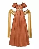 Fiamll Regency Kleid Damen Jane Austen Empire Taille Renaissance Kleid Damen mit Schal Teeparty Cocktail Abendkleid Violett XXL