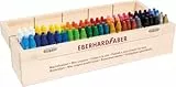 EBERHARD FABER 524020 - Wachsmalkreide Colori, 100 Wachsmalstifte in Holzbox, bruchsichere Kreiden in Dreikantform, wasserfest