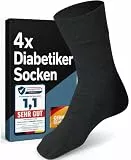 CORE GORIMO - 4 Paar - Diabetikersocken ohne Gummibund Herren und Damen - hochwertige Baumwolle - Diabetikersocken Herren und Diabetiker Socken Damen für jede Lebenslage (43-46, Schwarz)
