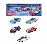 Majorette Auto-Set Vintage Racing (5 Autos) - 5 Rennwagen-Klassiker aus Metall mit Freilauf, Federung & zu öffnendem Teil, Spielzeugautos für Sammler und Kinder ab 3 Jahre, je ca. 7,5 cm