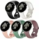 EverAct 5 Stück Armband für Google Pixel Watch - Verstellbares Weiches Silikon Sport Armband für Damen und Herren