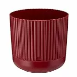 VERDENIA Nostalgia Blumentopf Leichter Blumenkübel Balkonblumentopf Dekorativer Topf für Pflanzen für Innen und Außenbereich Pflanztopf aus Kunststoff Runder Viele Farben 14x14x13cm Bordeauxrot