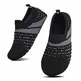 SAGUARO Kinder Hausschuhe Jungen Pantoffeln Mädchen Slippers rutschfest Yoga Kleinkinder Schuhe Unisex-Baby Indoor Weich Walkingschuhe Hüttenschuhe Dunkelschwarz 30/31 EU