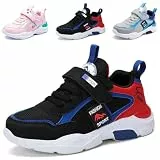 Mitudidi Hallenschuhe Mädchen 36 Kinder Schuhe Für Mädchen Turnschuhe Mädchen Atmungsaktiv Kinder Schuhe Unisex Schwarz Rot