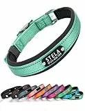 Yonsbox Personalisiertes Reflektierendes Hundehalsband – Individuell Graviert mit Name & Telefonnummer, Weiches Neoprenfutter, Verstellbar, Robust & Bequem, Sicherheits-Halsband für Hunde