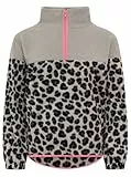 Zwillingsherz Damen Fleecetroyer Leo Classic – Fleece Pullover mit Reißverschluss, Animalprint, Warm & Weich