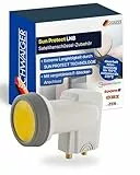 SCHWAIGER Twin LNB digital Sun Protect I Low Noise Blockconverter für 2 Teilnehmer I extrem wetterfest & geeignet für Multifeedanlagen I SAT-Zubehör für störungsfreien Empfang I hellgrau