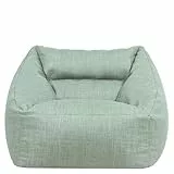 Icon Natalia Outdoor Sitzsack Sessel für Erwachsene, Salbeigrün, Stoff für Drinnen und Draußen, Riesen Sitzsack mit Füllung, Bequemer Sessel, Garten, Terrasse, Lounge, Wohnzimmer Möbel