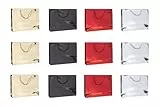 DONAU HOME Geschenktüte/Laminiert/ 40x30x10cm/ Ganzjährig/Metallicfarben/Einheitliches Design/Beschädigungsresistent/Elegant/Mit Henkel/Geschenk/Mitbringsel/ 12 Stück im Pack/Farbmix