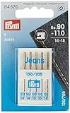 Prym 154520 Nähmaschinendeln Jeans, 130/705, No. 90-110, sortiert, Silberfarbig