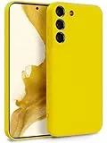 MyGadget Hülle für Samsung Galaxy S22 - Zweilagige Handyhülle mit Kameraschutz - Cover mit Innenfutter & Silikon außen - Gelb