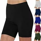 KOG Prime Damen Shorts Kurze Leggings High Waist Baumwolle Sommer Hosen Radlerhose Kurze Sporthose Blickdicht Sportshorts Trainingshose Gym Shorts Yoga Shorts Unterhosen Sale Angebote Schwarz L