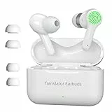 Wooask M6 Ai Kopfhörer Übersetzer, Übersetzungskopfhörer 144 Online Sprachen Übersetzer Echtzeit, 3-in-1 Smart Bluetooth Übersetzer Kopfhörer Ideal für Reisen Business Learning (White, Online-Version)