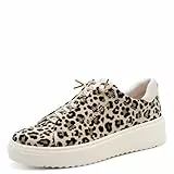 Marco Tozzi Damen Sneaker weiches Feel Me Wechselfußbett weiches Innenfutter Vegan Schnürer, beige (Leo Cream), 38 EU