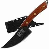 XYJ 5 Inch Boning With Sheath,Stainless Steel,Black Kitchen Knife,Full Tang Wood Handle,Meat Cleaver for Meat Cutting,Fish Fillet Carving Knife for Kitchen Outdoor Camping for Special Day