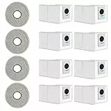 12 Stück Zubehörset für Ecovacs DEEBOT T30 Pro Omni / T30 Max, Ersatzteile - 8 Staubbeutel, 4 Mopp Wischpad Polster, Saugroboter Zubehör Kit Staubsaugerzubehör