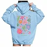 Angxiwan Grauer Pulli Damen Oversize,Hoodie Damen Kapuzenpullover mit Kapuze Langarm Sweatjacke Casual Baumwoll Übergangs Mantel Freizeit Cropped Herbstoutfits Elegant Winter Oberteile