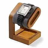 Oirlv Massivholz Einfacher Uhrenständer,Uhrenhalter aus Holz,Watch Stand,Uhrenaufbewahrung(Dunkelgrau)