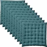 REDBEST Stuhlkissen, Stuhlauflage, Sitzkissen Uni 10er-Pack Petrol Größe 40x40x3 cm - gesteppt, mit glatten, strapazierstarkem Gewebe (weitere Farben)