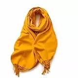 KARMA.DIEM Schal Damen Herren XXL 180x65 cm Cashmere Merino Touch weich leicht groß Stola Halstuch Schultertuch Wrap Pashmina Oversize Unisex - Gelb