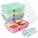 Mulaibdin 4 Stk Snackbox mit Fächern, Vesperbox Kinder Schule, Brotdose Lunchbox mit Besteck für Snackles, Snack Box Unterwegs für Süßigkeiten,Schokolade,Chips, Lässig Snackboxen für Büro